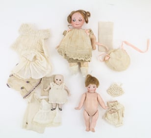 Googly Eye Dolls & Reproduction Bisque Doll