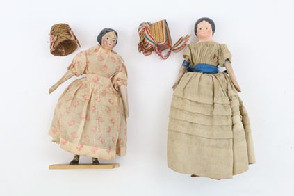 Antique Papier Mache Milliner’s Model Dolls (2)
