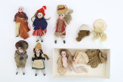 Antique German Bisque Miniatures (6)
