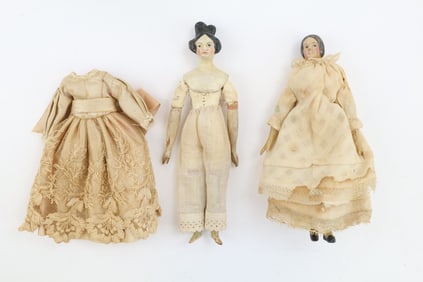 Antique Papier Mache  Milliner’s Model Dolls (2)