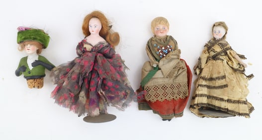 German Bisque Dolls & Bottle Stopper
