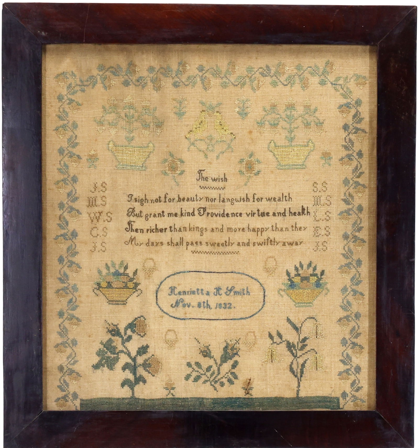 Embroidered Verse Sampler, 1832 (1 of 7)