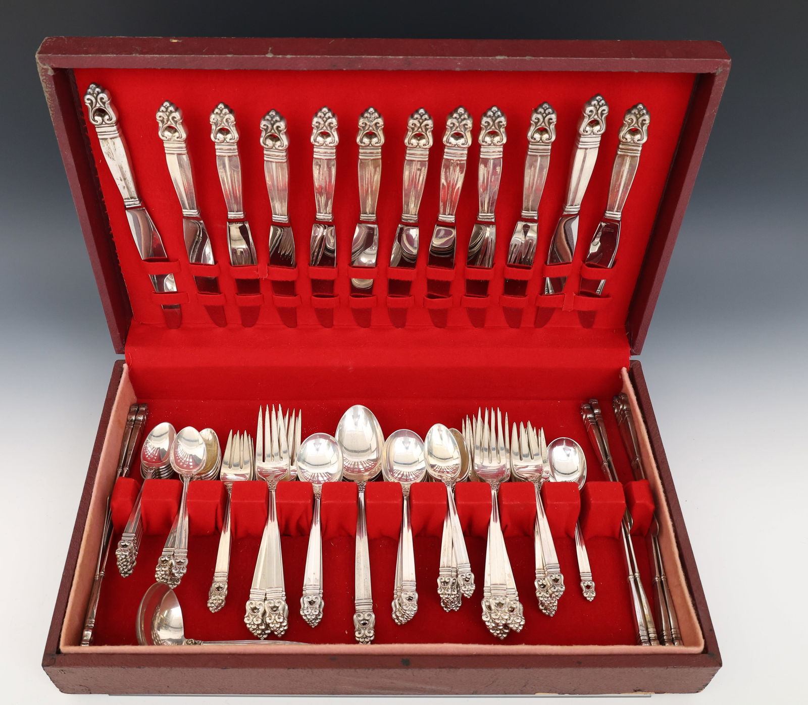 International "Royal Danish" Sterling Silver Flatware Service for 12 (1 of 9)