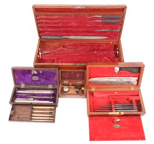 19th Century Surgical Boxes/Cases with Some Instruments