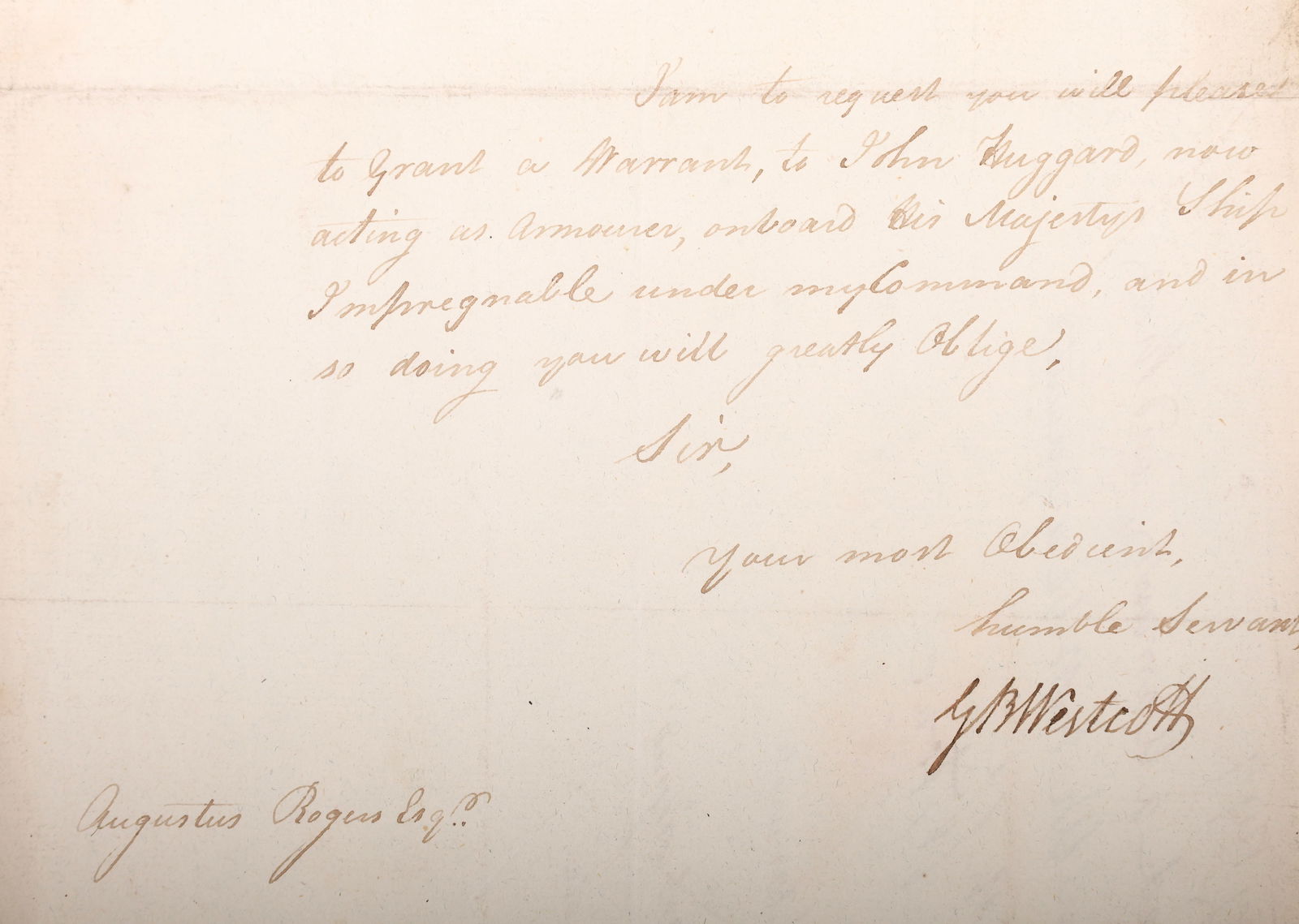 Autograph of British Revolutionary War Officer Sir William Howe (1 of 8)