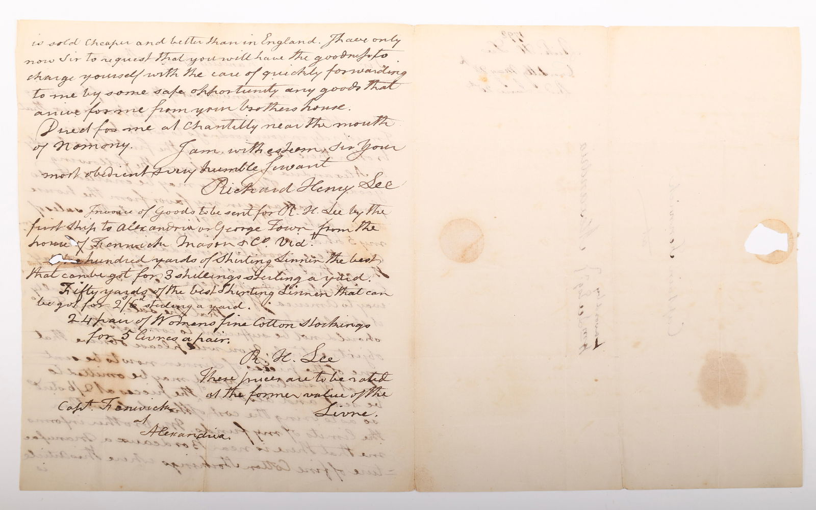 Autograph of Signer of the Declaration of the Independence Richard Henry Lee-Twice signed Business (1 of 8)
