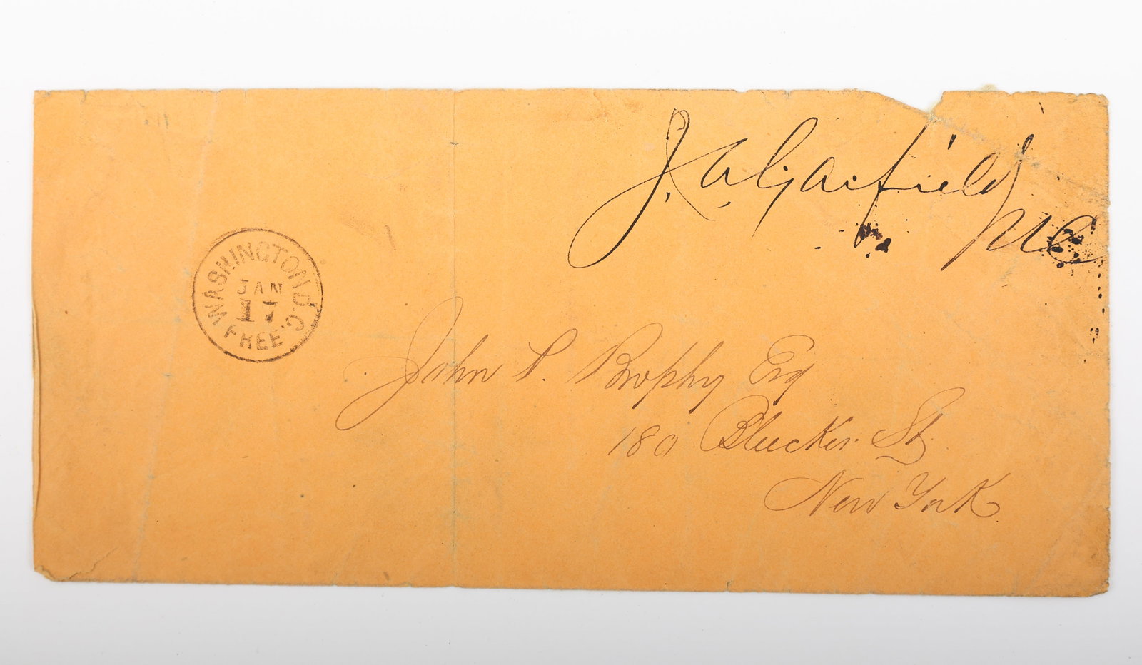 Autograph of U.S. President James A. Garfield as Member of Congress: Autograph of James Abram Garfield (1831-1881) American lawyer, politician, Civil War general and President of the United States that was assassinated in September 1881 (the year he took office). Autog