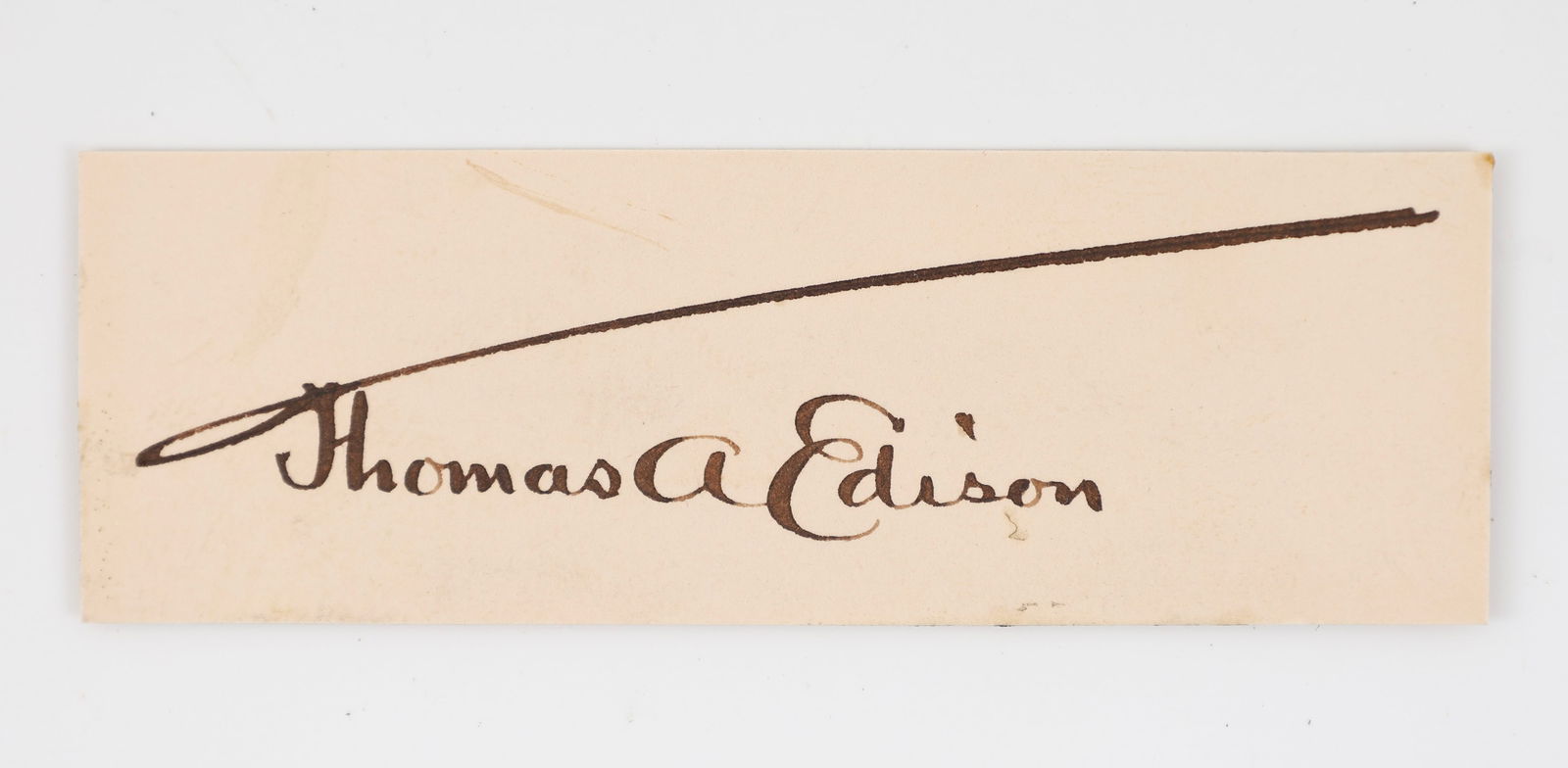 Autograph of Inventor Thomas Edison: Autograph of Thomas Alva Edison (1847-1931) American inventor and businessman who invented and/or improved items such as the electric light bulb, electric power generation, the phonograph, sound recor