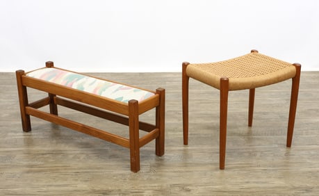 J.L Mollers Stool and Scandinavian Child's Bench