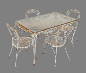 Woodard "Chantilly Rose" Patio Table and Chairs