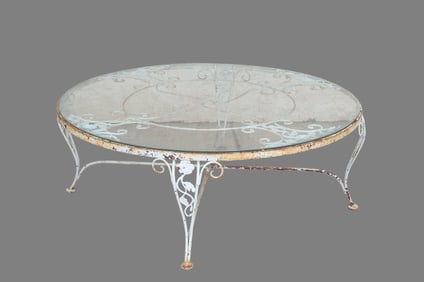Woodard "Chantilly Rose" Wrought Iron Coffee Table