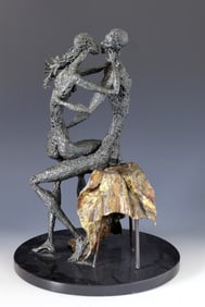 Brutalist Bronze Sculpture Signed Walker