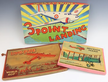 Flight-Themed Vintage Games and Puzzle