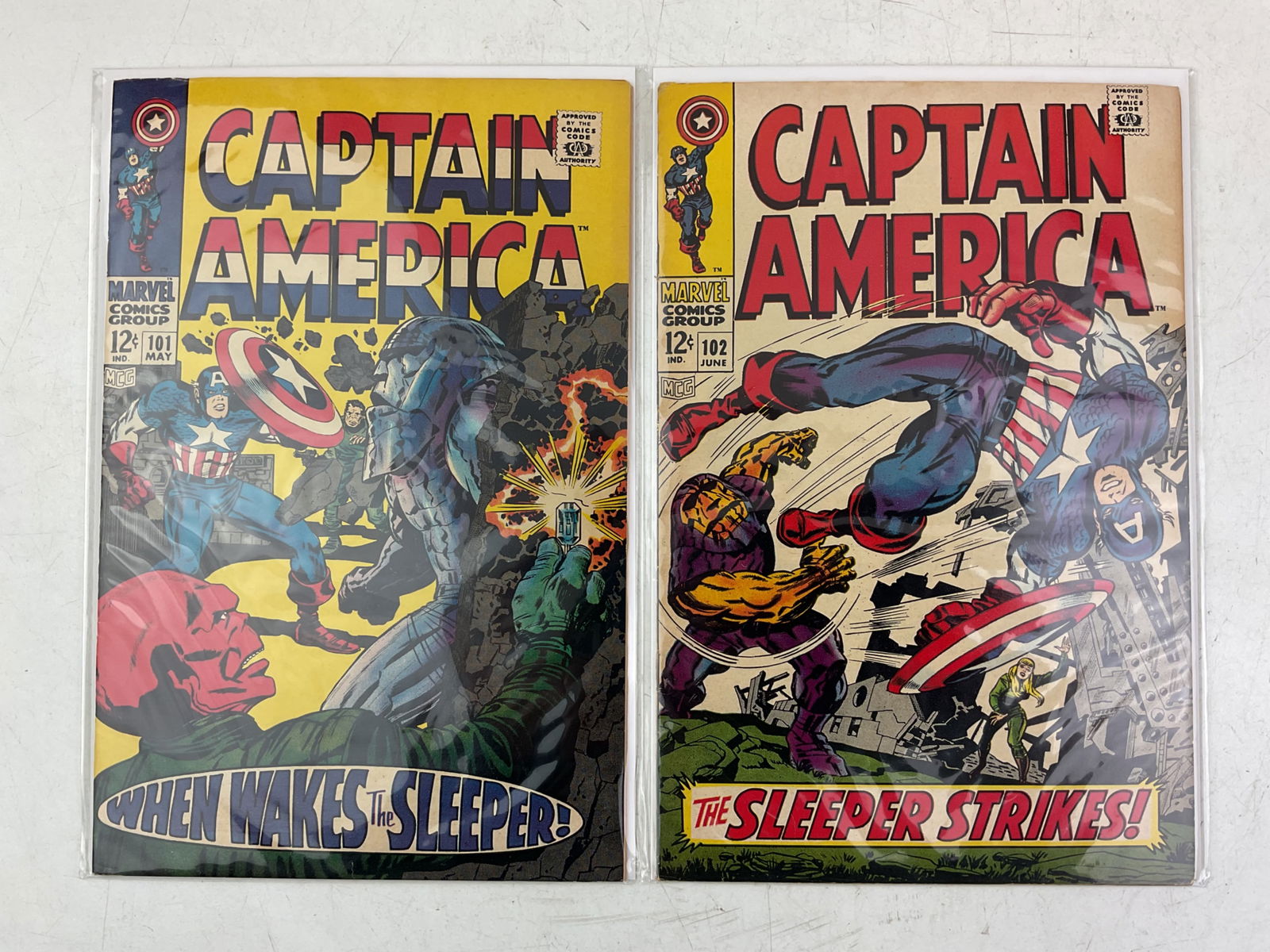 Captain America Comics: (2) Captain America Comics including #101 and #102. Condition varies.