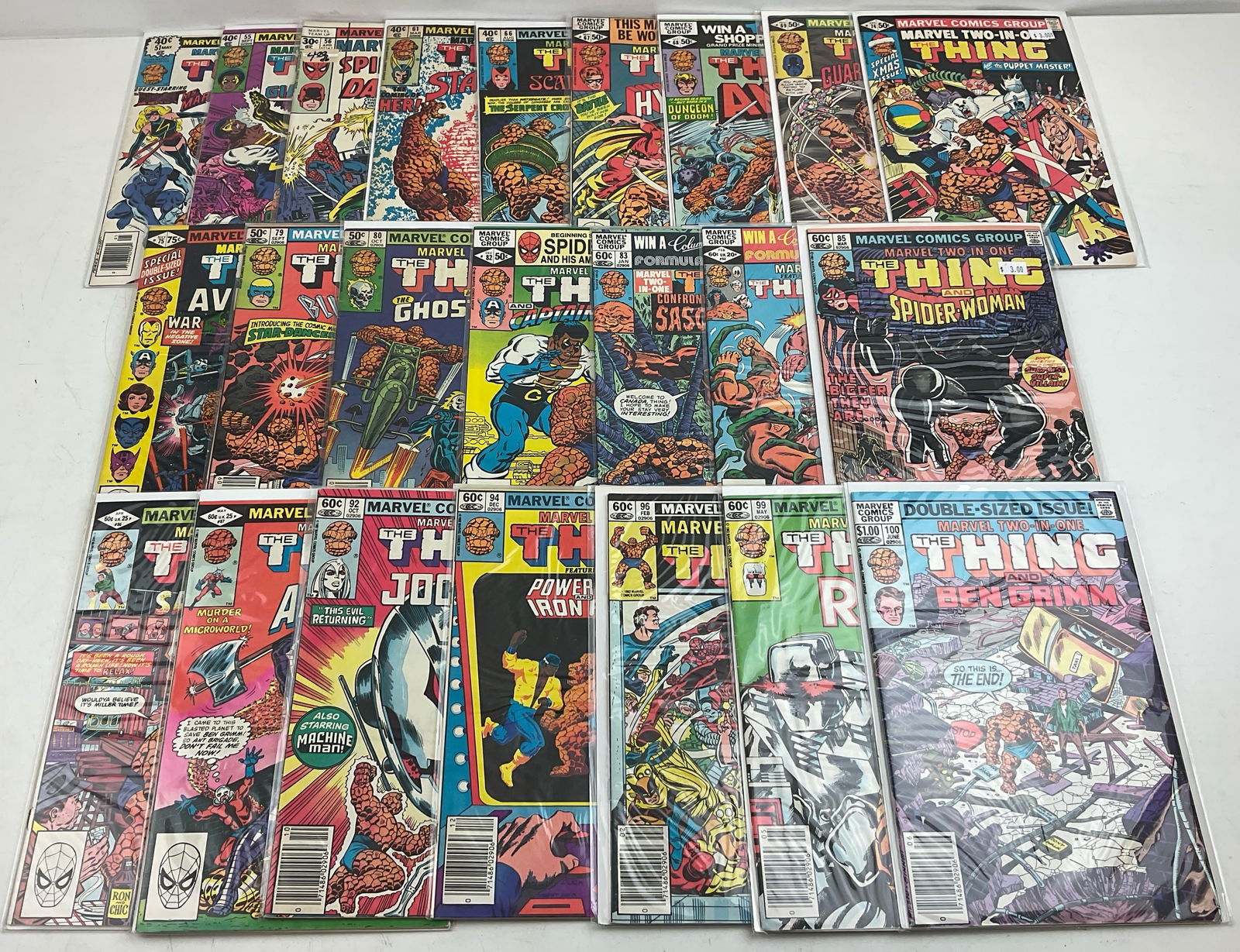 The Thing Comics: (22) Assorted The Thing Comics. Condition varies.