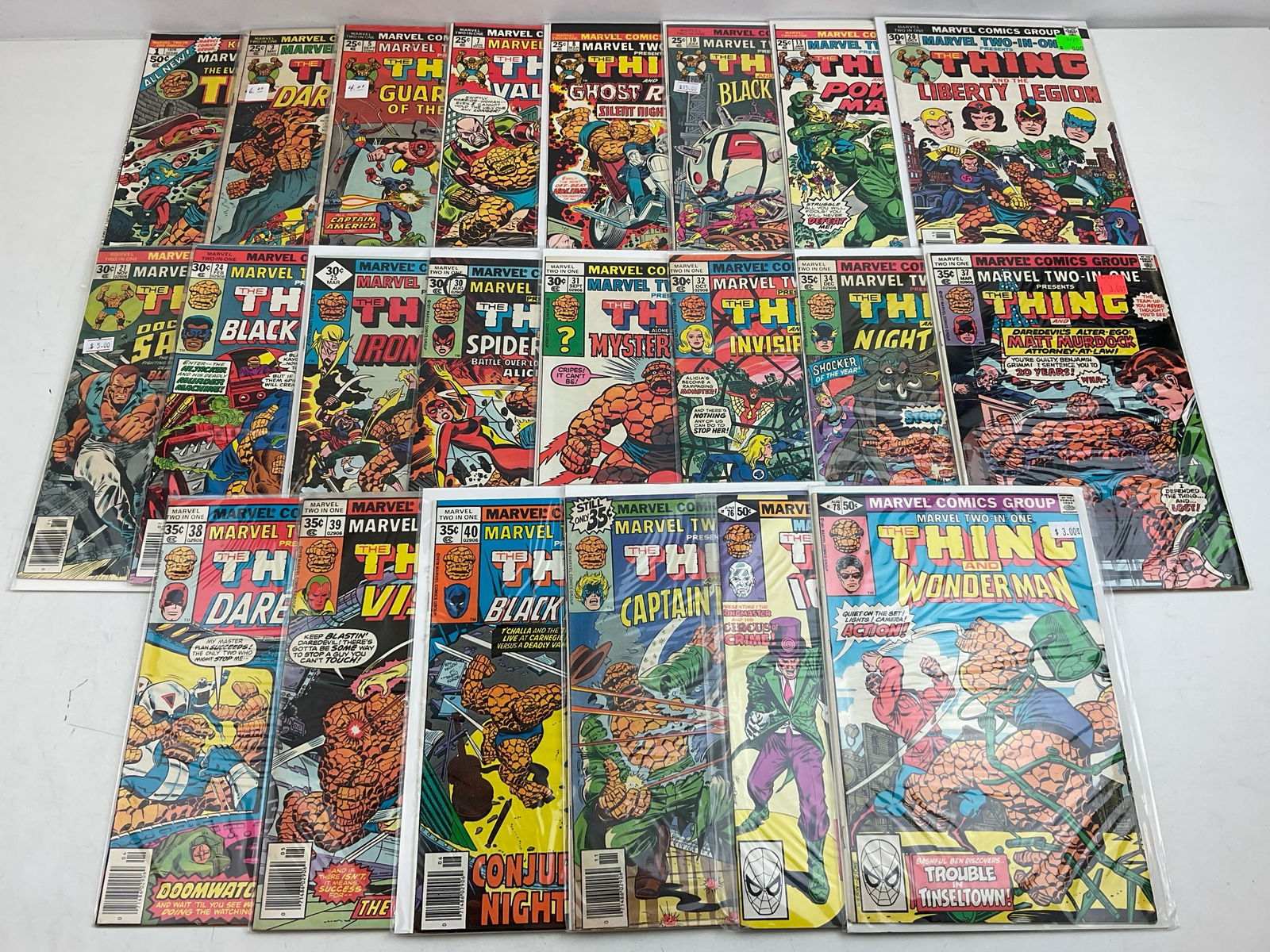 The Thing Comics: (22) Assorted The Thing Comics. Condition varies.