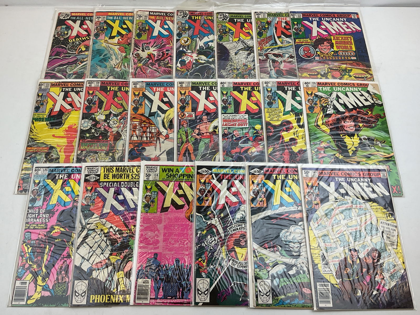 X-Men Comics: (20) Marvel X-Men Comics including #99- #141. Condition varies.