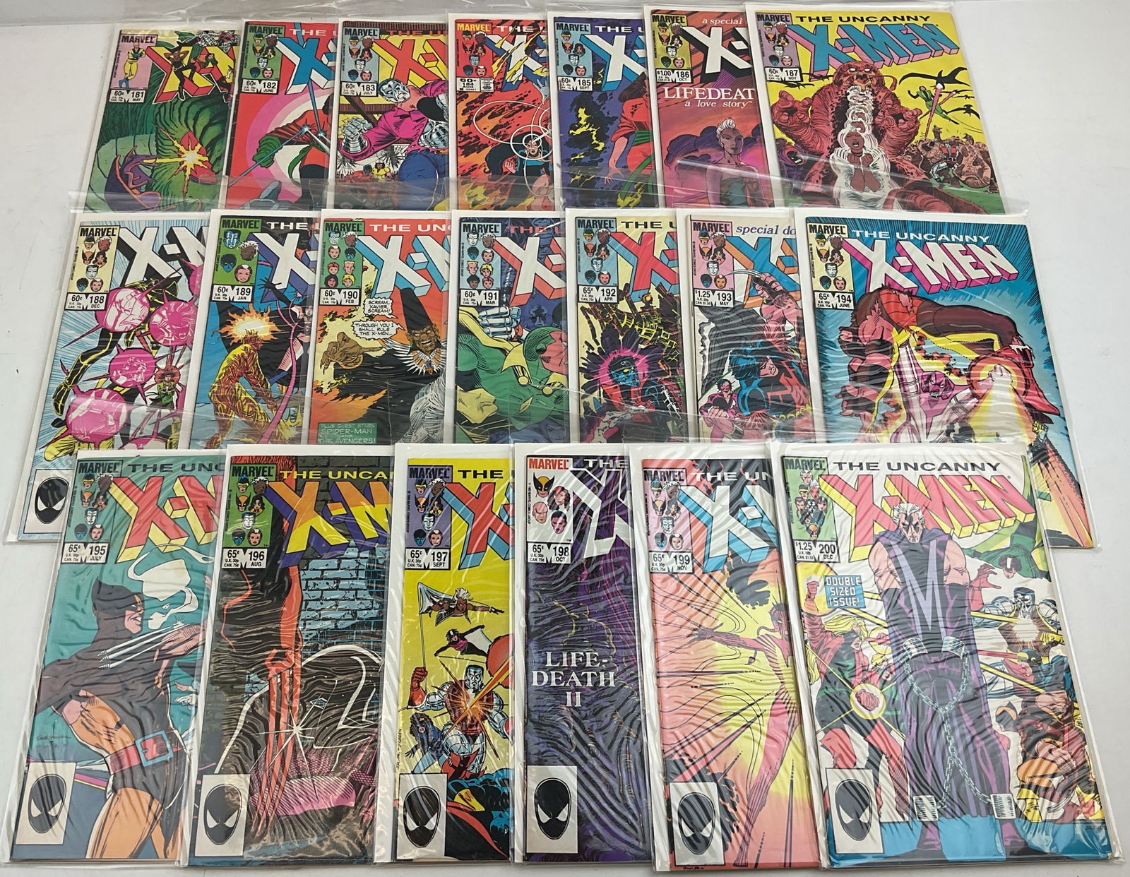 X-Men Comics: (20) Marvel X-Men Comics including #181- #200. Condition varies.