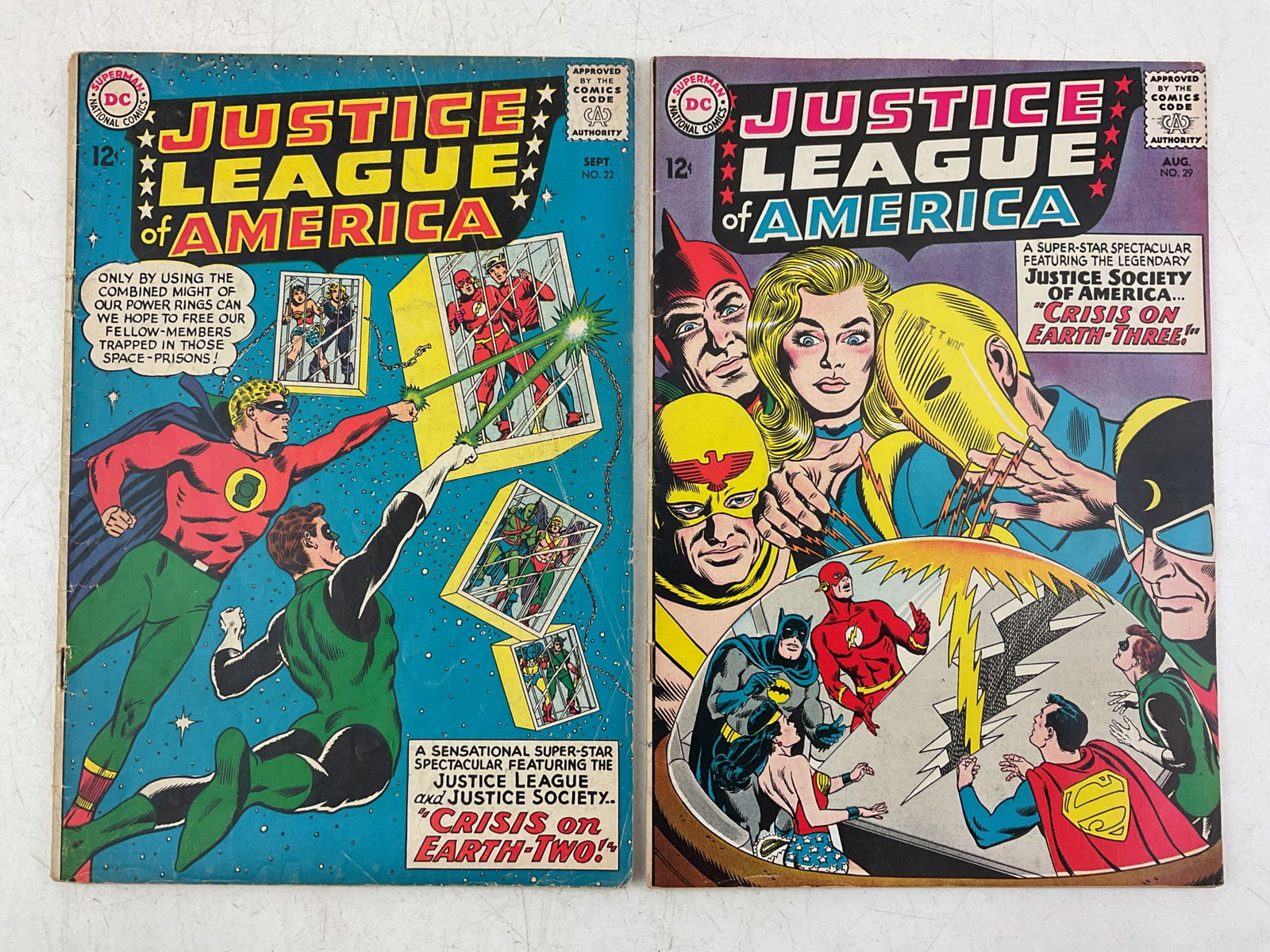 Justice League of America Comics: DC, Justice League of America Comics #22 and #29. Condition varies.