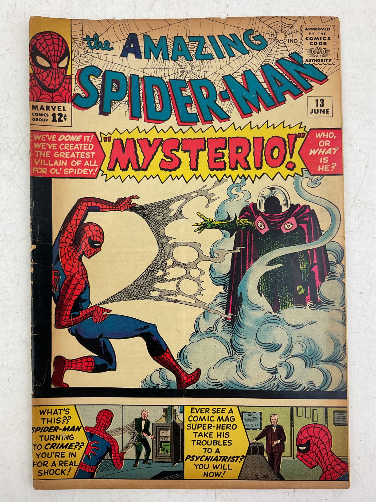 The Amazing Spider-Man #13, 1st. App. Mysterio: Marvel Comics, The Amazing Spider-Man #13. Origin and 1st appearance of Mysterio.