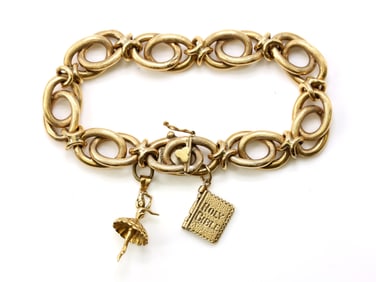 14k YG Bracelet and Charms