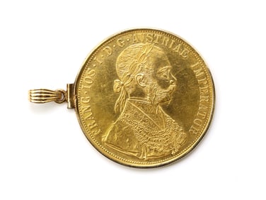 Austrian 1915 Gold 4 Ducat Pendant