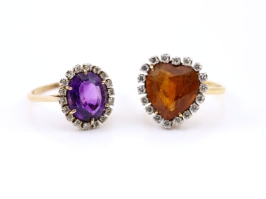 14k/18k Citrine and Amethyst Rings