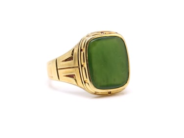 14k YG Jade Ring