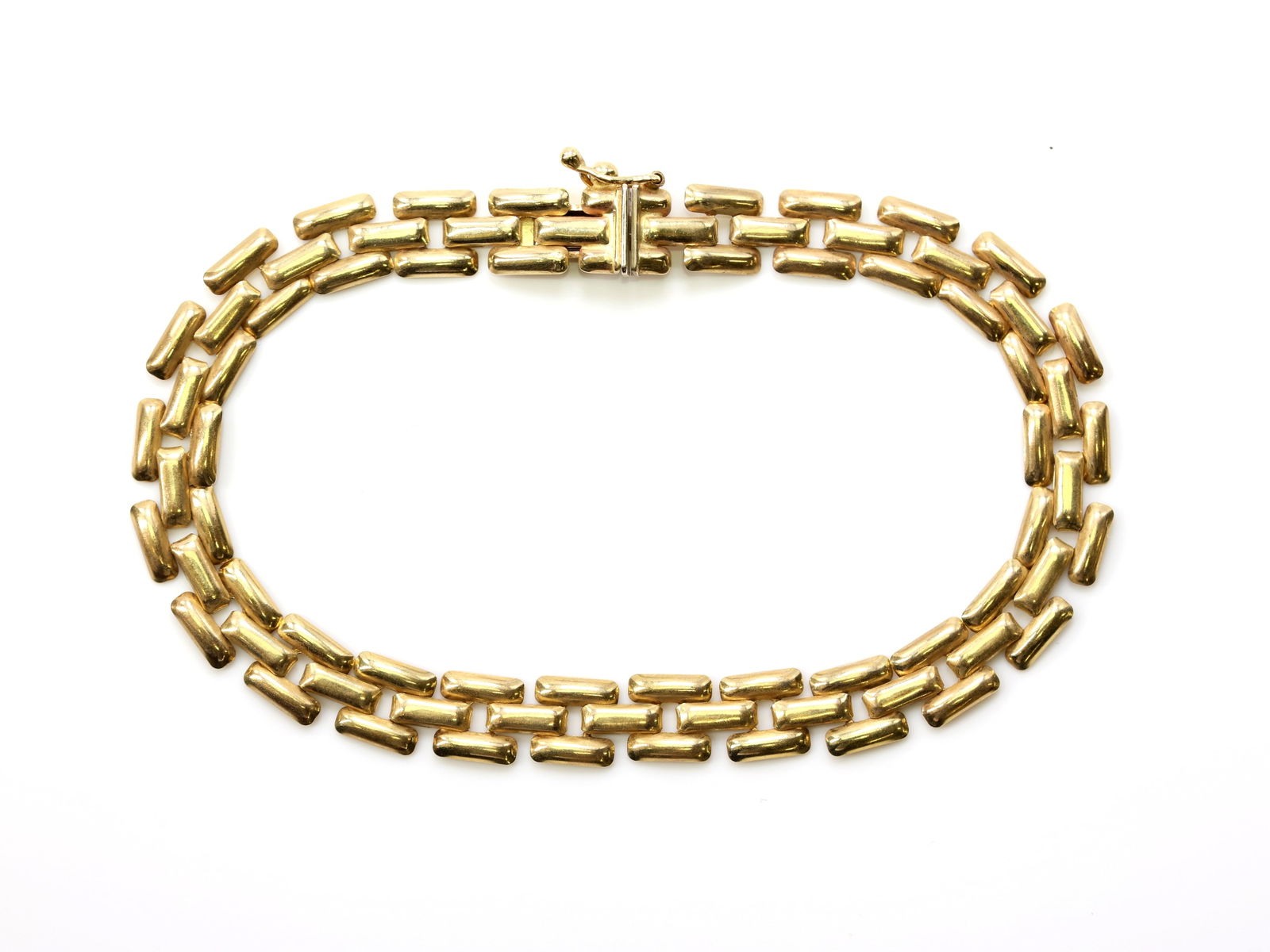 14k YG Bracelet: 14k yellow gold bar link bracelet. 7" and 3.5dwt.