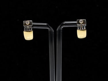 14k YG Diamond Earrings