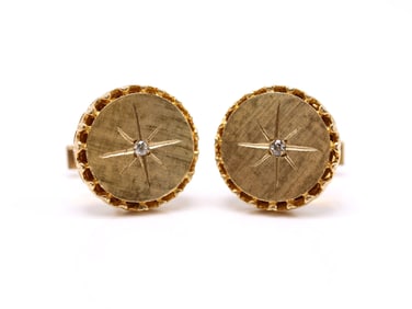 14k YG Diamond Cufflinks