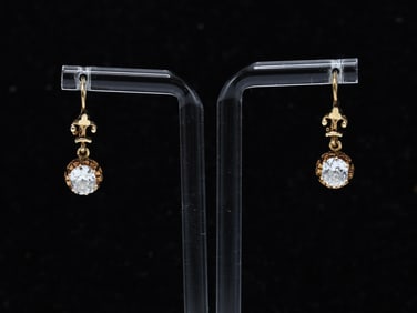 14k RG Diamond Earrings