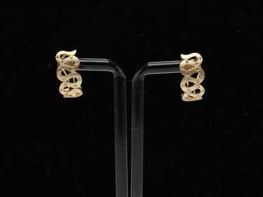 14k YG Diamond Earrings