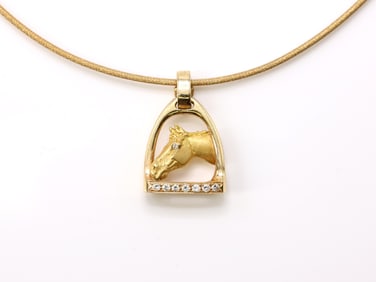 14k YG Diamond Pendant and Necklace