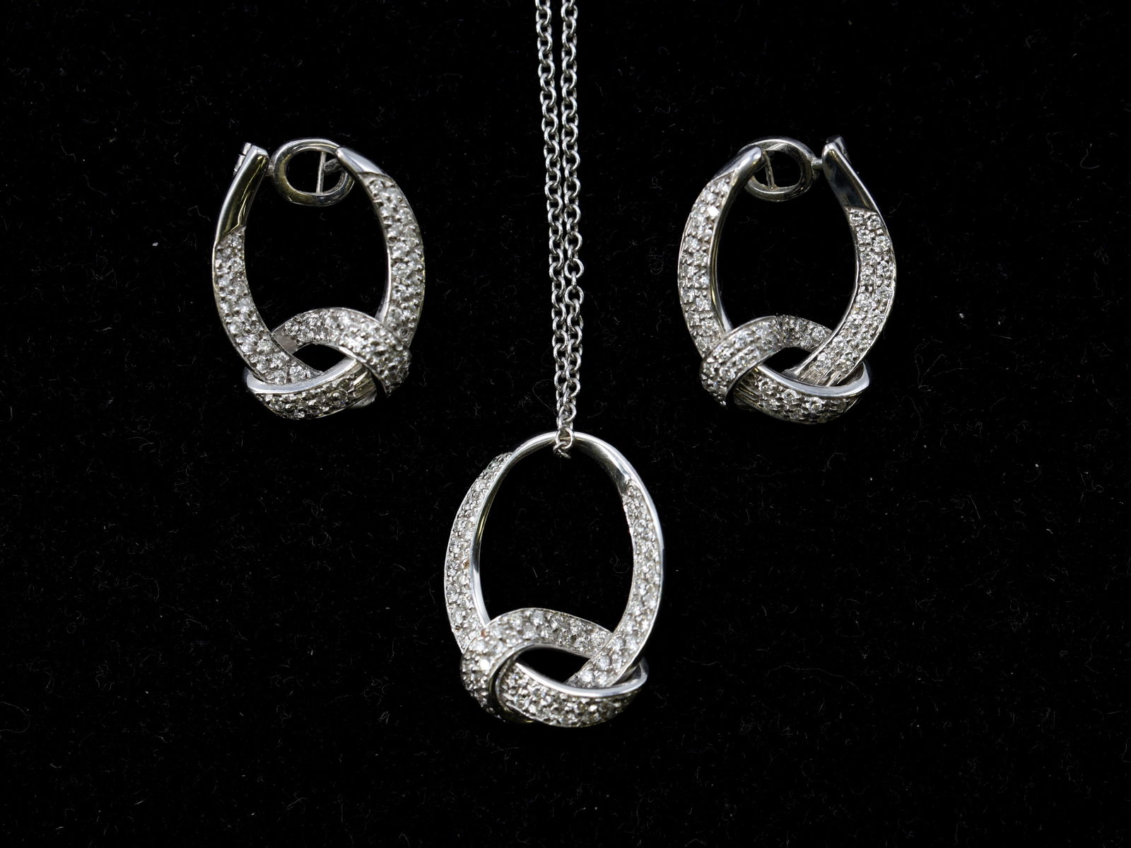 18k WG Diamond Necklace and Earrings (1 of 6)