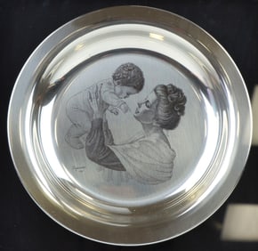 Franklin Mint Sterling Silver Mother and Child Plate
