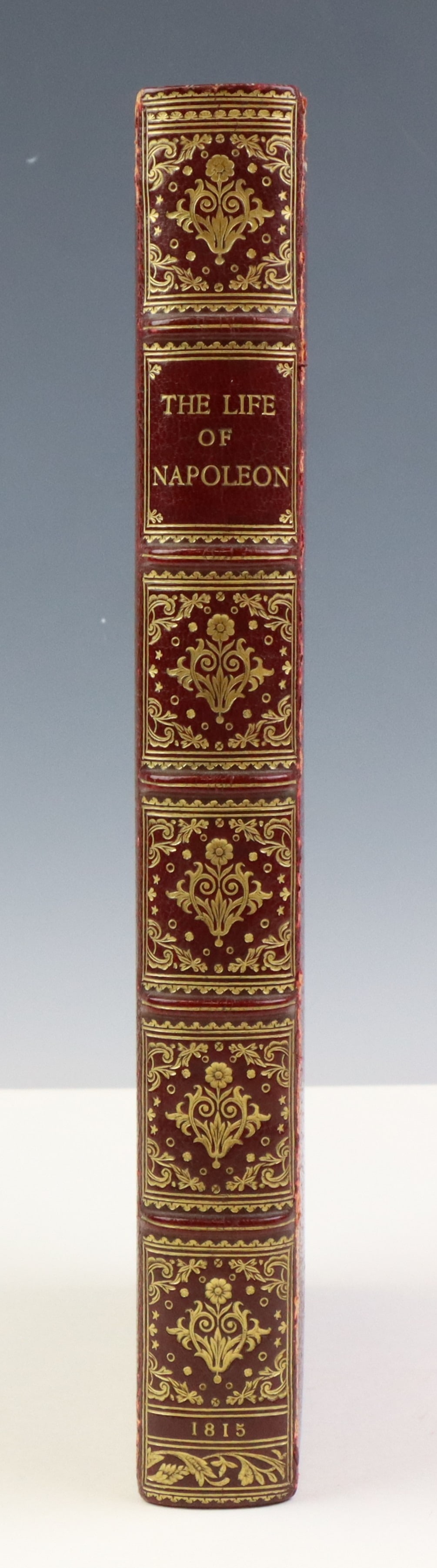 Napoleon Book-Cruikshank's Illustrations: Book titled "The Life of Napoleon, a Hudibrastic Poem in Fifteen Cantos, by Doctor Syntax, embellished with Thirty Engravings by G. Cruikshank" printed for T. Tegg III, London, 1815. Book is bound by