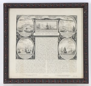 French Historical 1784 Engraving-American Revolution