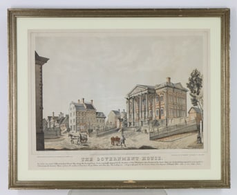 New York Government House Lithograph-1847