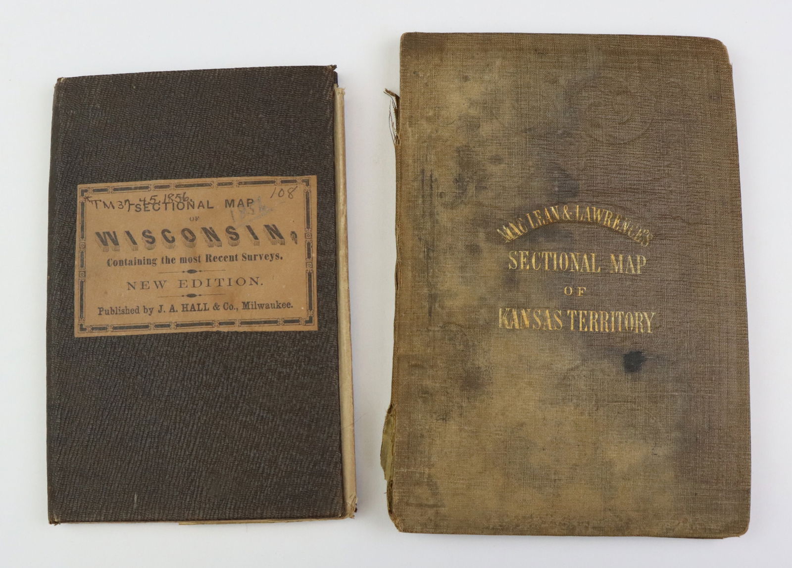 Nineteenth Century Pocket/Travel Maps of Kansas and Wisconsin (1 of 11)