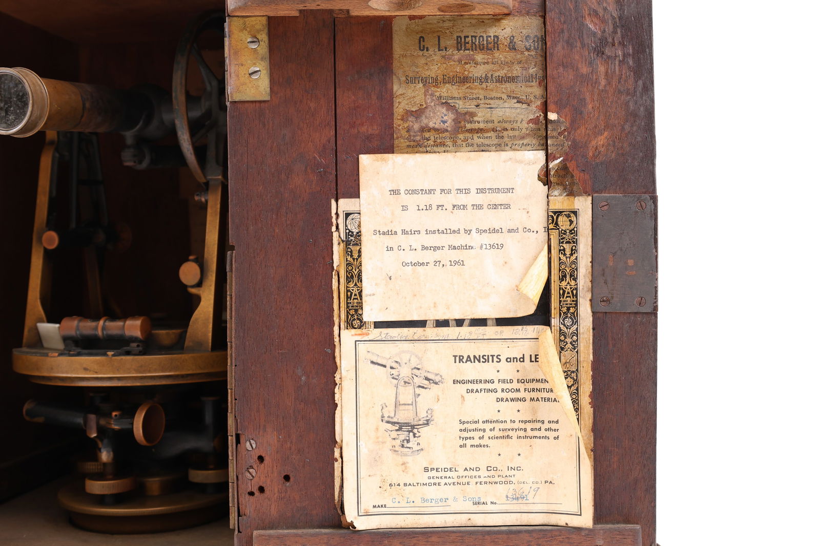 Antique Surveyor's Transit-C.L. Berger & Sons - 11