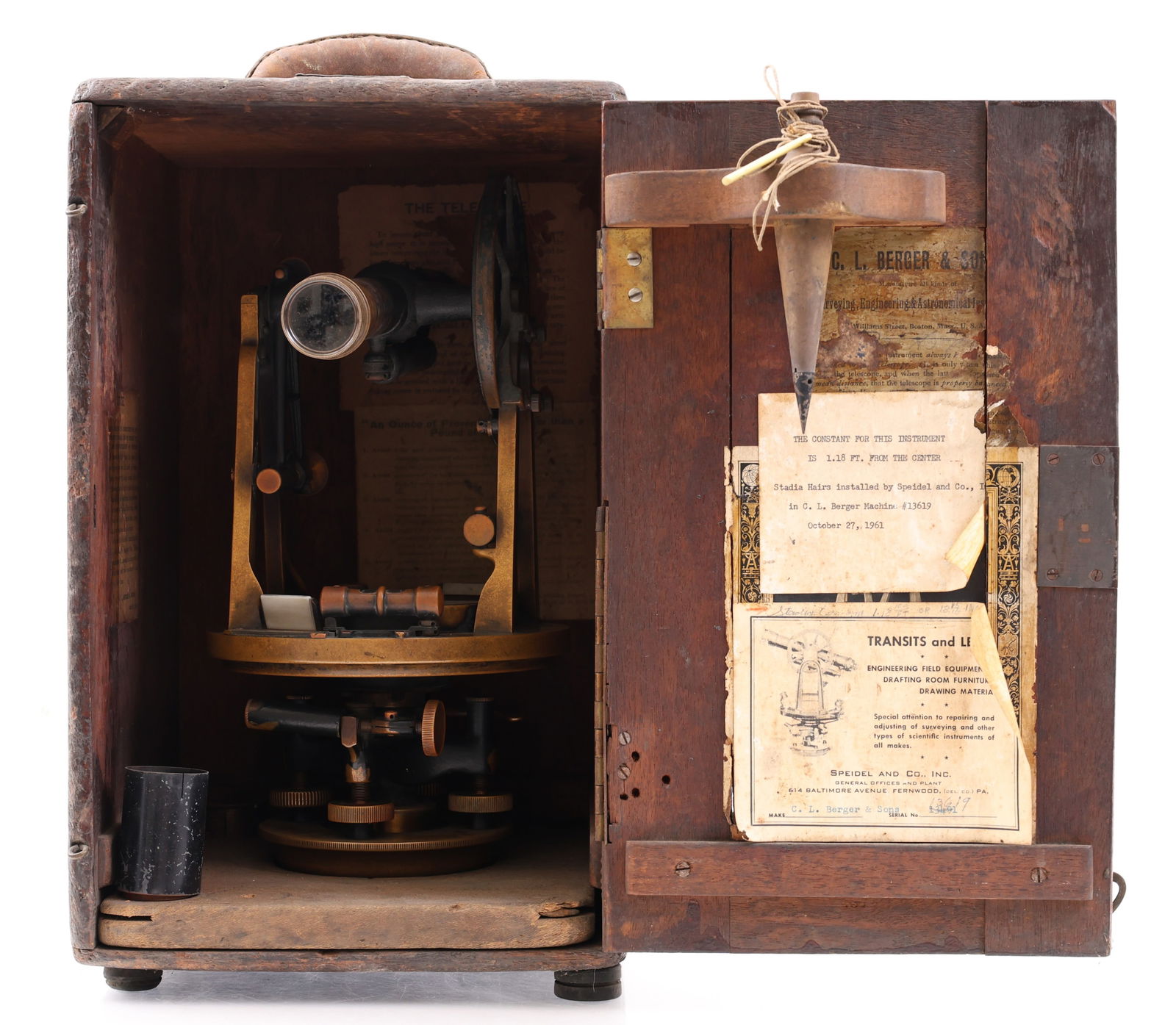 Antique Surveyor's Transit-C.L. Berger & Sons - 12