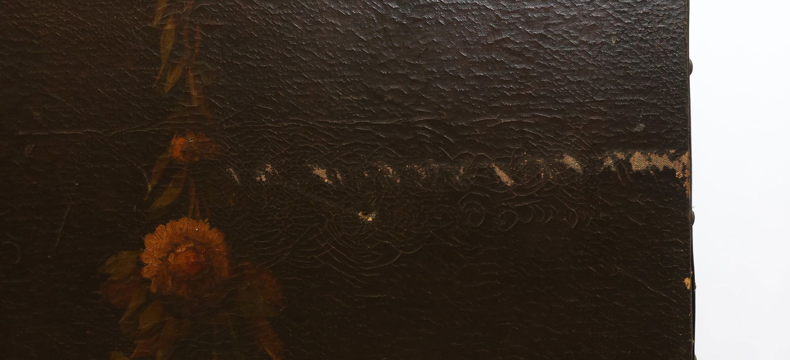 European Leather Three-Panel Botanical Screen - 9