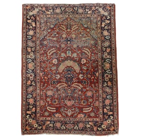 Persian Kashan Silk Prayer Rug