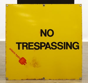 Ontario Hydro No Trespassing Sign