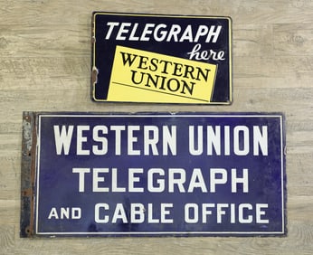 Western Union Telegraph Advertising Signs