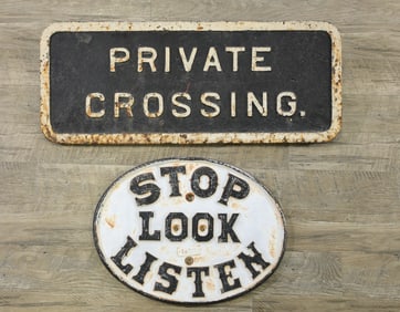 Cast Iron Railroad Signs