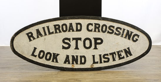 Cast Iron Railroad Crossing Sign