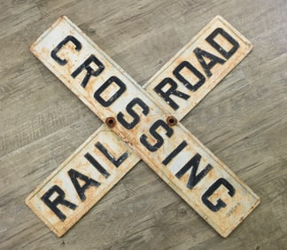 Cast Iron Railroad Crossing Sign