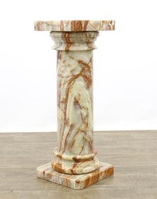 Italian Variegated Marble Column Pedestal